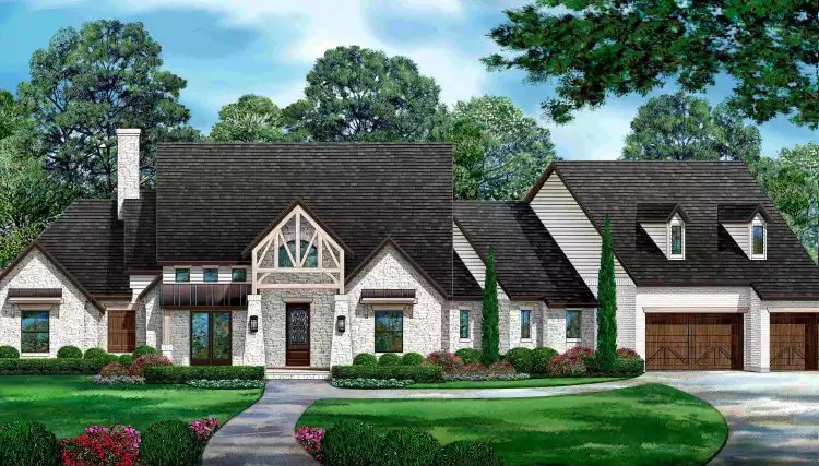 image of single story traditional house plan 5004